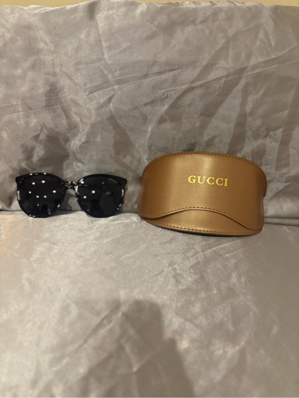 Gucci Black Sunglasses with Brown Logo Case